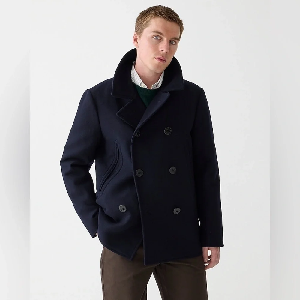 J Crew BROWN Dock peacoat with PrimaLoft® BT825